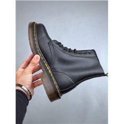 Dr. Martens Martin 1460 классической серии с 8 отверстиями из мягкой матовой кожи личи черного цвета для мужчин и женщин