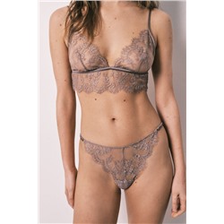 Braga brasileña tira encaje marrón