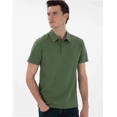 Haki Slim Fit Polo Yaka Tişört