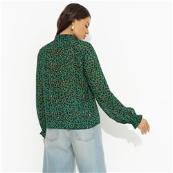 Блуза с анималистичным принтом, В лучшей роли (green)