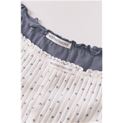 Pack 2 bragas anchas algodón azul y estampado blanco