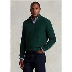Big & Tall Mesh-Knit Cotton Quarter-Zip Sweater