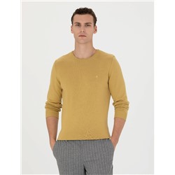 Yeşil Slim Fit Basic Kazak