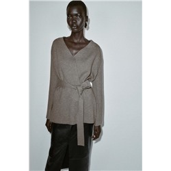 BELTED KNIT CARDIGAN