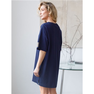 Свободное платье-футболка с разрезами и принтом из 100% хлопка