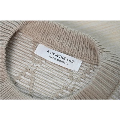 Женский хлопковый ромбовидный свитер с круглым вырезом