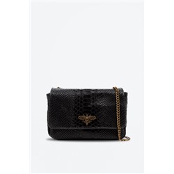 Bandolera de piel Negro y dorado - Firenze Artegiani