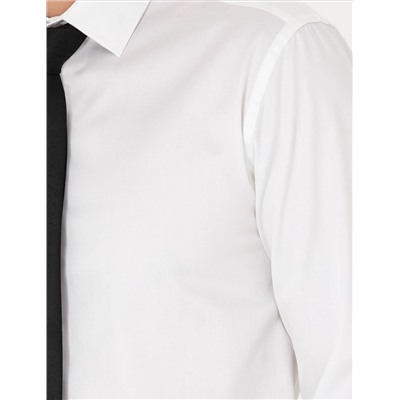 Beyaz Slim Fit Uzun Kollu Basic Gömlek