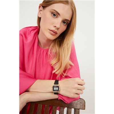 Aqua Di Polo 1987 Unisex Siyah Retro Mermer Desenli Dijital Kol Saati Apwa064301