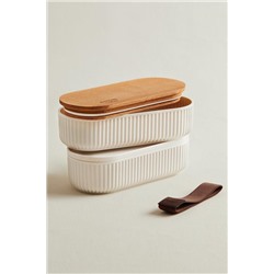 Magou 500ml Ahşap Kapaklı Lunch Box 2'li