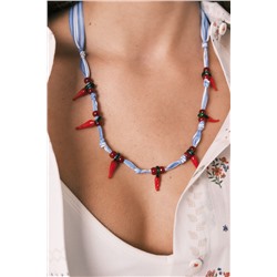 Collar tela cuentas chili