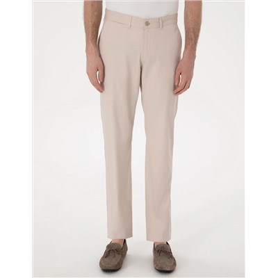 Bej Regular Fit Basic Kanvas Pantolon