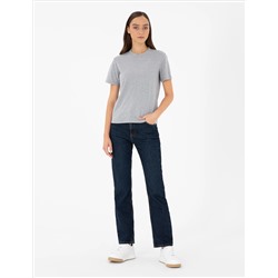 Gri Melanj Slim Fit Basic Tişört