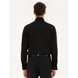 Siyah Slim Fit Smokin Gömlek