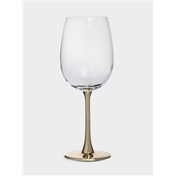 Бокал для белого вина, 430 мл, 2 шт, стекло, золотистая ножка, Ravello