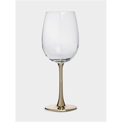 Бокал для белого вина, 430 мл, 2 шт, стекло, золотистая ножка, Ravello