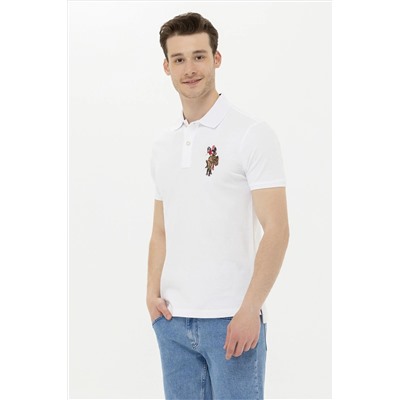 Erkek Beyaz Basic Polo Yaka Tişört