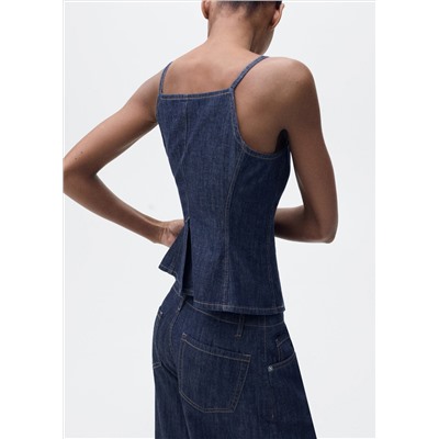 Jeans wideleg tiro medio