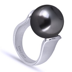 Кольцо (Майорка 16мм темно-серая; покрытие родий), Есть комплект