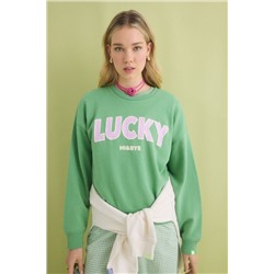 Sudadera felpa algodón verde