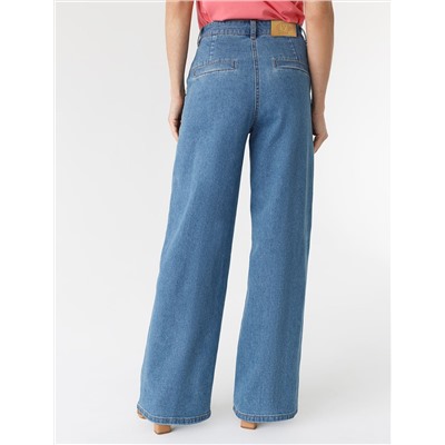 Прямые джинсы из эластичного денима средней плотности