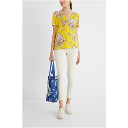 Camiseta paisley cuello pico