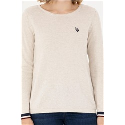 Kadın Taş Melanj Bisiklet Yaka Kazak