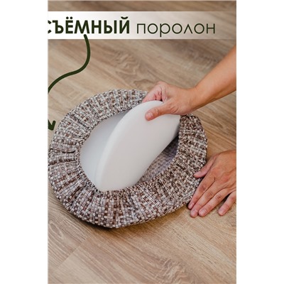 Набор сидушек на круглый табурет 4 шт Плетенка черный