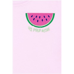 Kız Çocuk Manolya Bisiklet Yaka Tişört