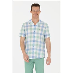 Erkek Saks Kısa Kollu Gömlek