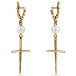 Серьги (жемчуг белый 8мм; покрытие античное золото), Есть комплект