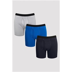 Penti Erkek Pamuklu Basic Çok Renkli 3lü Boxer