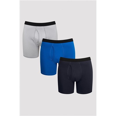 Penti Erkek Pamuklu Basic Çok Renkli 3lü Boxer