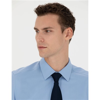 Mavi Slim Fit Uzun Kollu Basic Gömlek