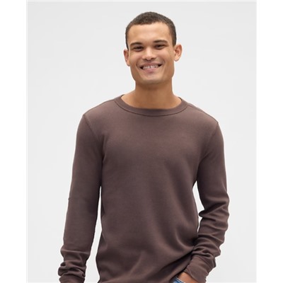 Waffle-Knit Crewneck T-Shirt