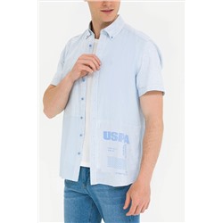 Erkek Mavi Kısa Kollu Gömlek