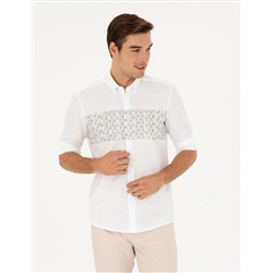 Yeşil Regular Fit Uzun Kollu Gömlek