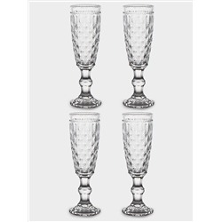 Набор бокалов для шампанского, 4 пр, 150 мл, стекло, прозрачные, Dubai