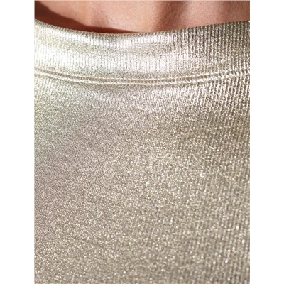 Футболка облегающая из хлопка в рубчик с вырезом лодочка с матовым покрытием металлик