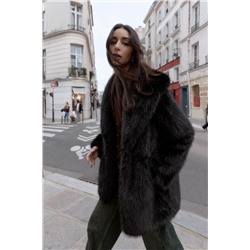 FAUX FUR BELTED COAT