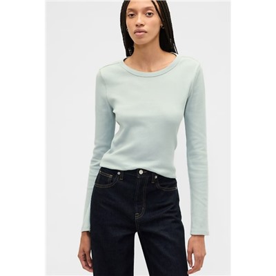 Waffle-Knit Crewneck T-Shirt