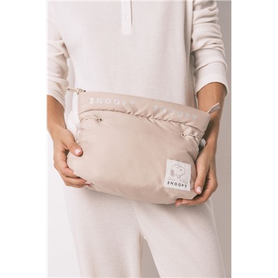 Neceser mediano acolchado beige Snoopy