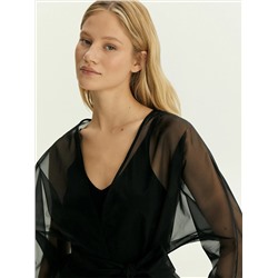 Полупрозрачный жакет с поясом, ML883/moody