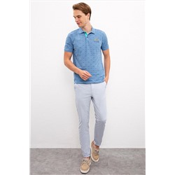 Erkek İndigo Polo Yaka Tişört