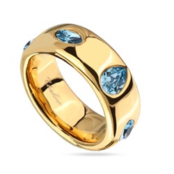 Кольцо Эйва (кристаллы SW аквамарин; покрытие золото), Есть комплект