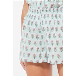 Short de pijama cintura alta - Azul claro