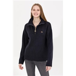 Kadın Lacivert V - Yaka Kazak