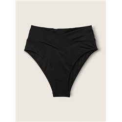 PINK V Crossover High-Waist Bikini Bottom