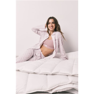 Pijama camisero largo 100% algodón estampado sellos