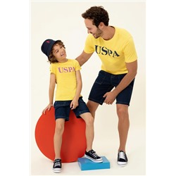 Çocuk Açık Sarı Bisiklet Yaka Tişört